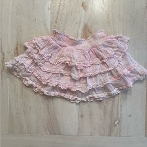 LoveShackFancy Light Pink Ruffled Skirt